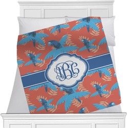 Blue Parrot Minky Blanket - Toddler / Throw - 60"x50" - Double Sided (Personalized)