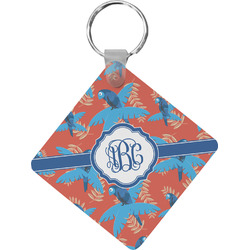 Blue Parrot Diamond Plastic Keychain w/ Monogram