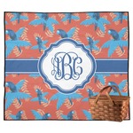 Blue Parrot Outdoor Picnic Blanket (Personalized)