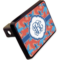 Blue Parrot Rectangular Trailer Hitch Cover - 2" (Personalized)