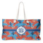 Blue Parrot Large Tote Bag with Rope Handles (Personalized)