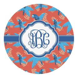 Blue Parrot Round Decal - XLarge (Personalized)