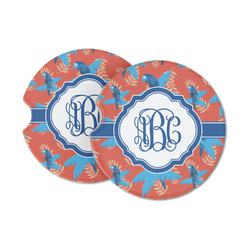 Blue Parrot Sandstone Car Coasters - Set of 2 (Personalized)