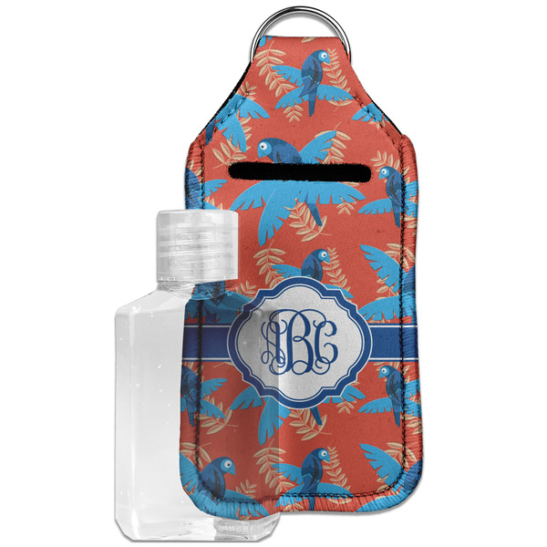 Custom Blue Parrot Hand Sanitizer & Keychain Holder - Large (Personalized)