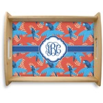 Blue Parrot Natural Wooden Tray - Large (Personalized)