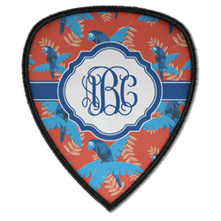 Blue Parrot Iron on Shield Patch A w/ Monogram