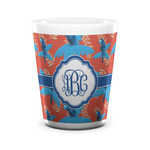 Blue Parrot Ceramic Shot Glass - 1.5 oz - White - Single (Personalized)