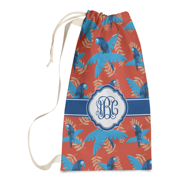 Custom Blue Parrot Laundry Bags - Small (Personalized)