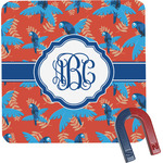 Blue Parrot Square Fridge Magnet (Personalized)