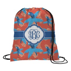 Blue Parrot Drawstring Backpack (Personalized)