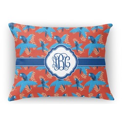 Blue Parrot Rectangular Throw Pillow Case - 12"x18" (Personalized)