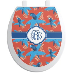 Blue Parrot Toilet Seat Decal - Round (Personalized)