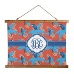 Blue Parrot Wall Hanging Tapestry - Wide (Personalized)