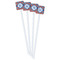 Blue Parrot White Plastic Stir Stick - Double Sided - Square - Front