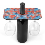 Blue Parrot Wine Bottle & Glass Holder (Personalized)