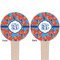 Blue Parrot Wooden 4" Food Pick - Round - Double Sided - Front & Back