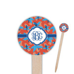 Blue Parrot 6" Round Wooden Food Picks - Single Sided (Personalized)