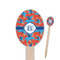 Blue Parrot Wooden Food Pick - Oval - Closeup