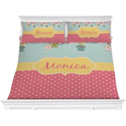 Easter Birdhouses Comforter Set - King (Personalized)