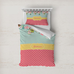 Easter Birdhouses Duvet Cover Set - Twin (Personalized)
