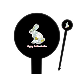 Easter Birdhouses 6" Round Plastic Food Picks - Black - Double Sided (Personalized)
