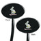 Easter Birdhouses Black Plastic 7" Stir Stick - Double Sided - Oval - Front & Back