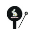 Easter Birdhouses Black Plastic 7" Stir Stick - Round - Closeup