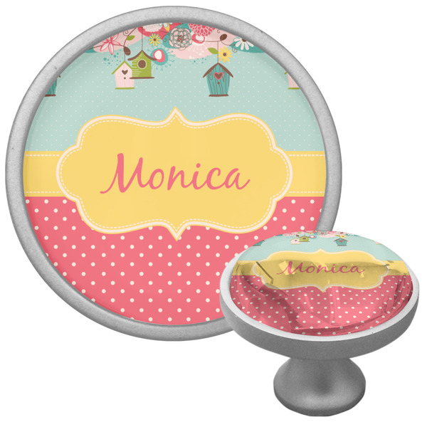 Custom Easter Birdhouses Cabinet Knob (Silver) (Personalized)