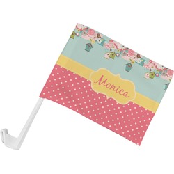 Easter Birdhouses Car Flag - Small w/ Name or Text