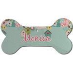 Easter Birdhouses Ceramic Dog Ornament - Front w/ Name or Text