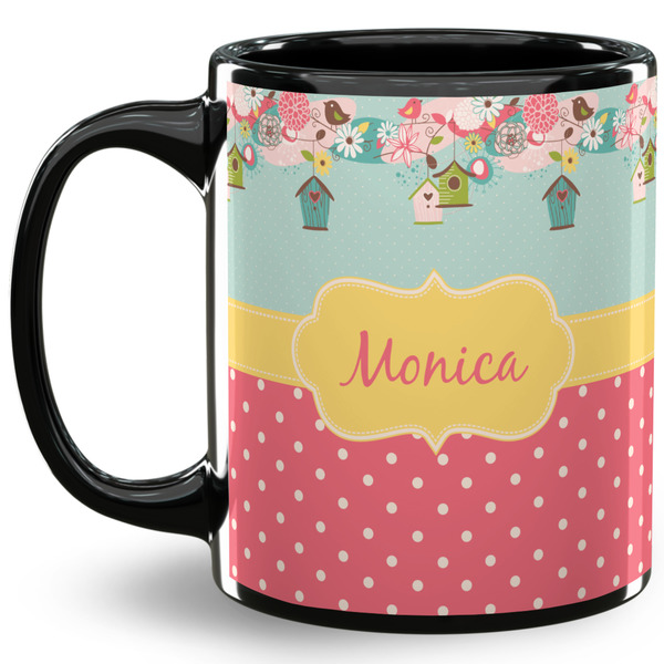 Custom Easter Birdhouses 11 Oz Coffee Mug - Black (Personalized)