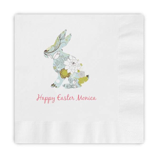 Custom Easter Birdhouses Embossed Decorative Napkins (Personalized)