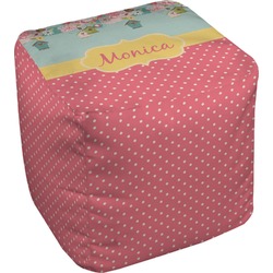 Easter Birdhouses Cube Pouf Ottoman - 18" (Personalized)