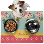 Easter Birdhouses Dog Food Mat - Medium w/ Name or Text