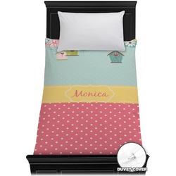 Easter Birdhouses Duvet Cover - Twin (Personalized)