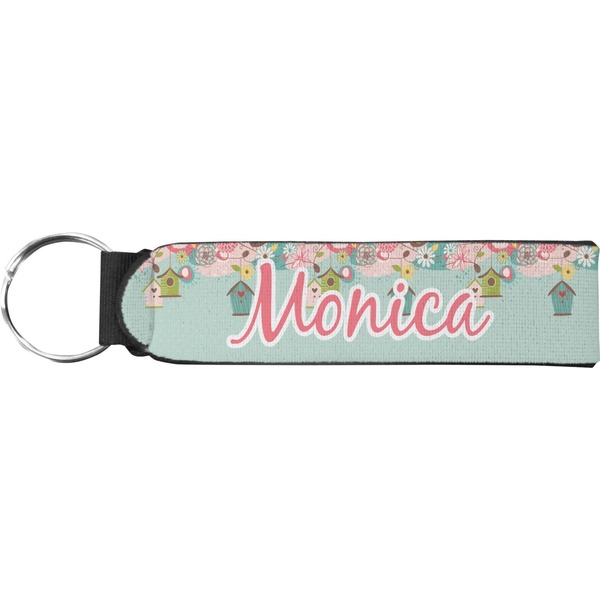 Custom Easter Birdhouses Neoprene Keychain Fob (Personalized)