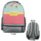 Easter Birdhouses Large Backpack - Gray - Front & Back View