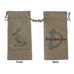 Easter Birdhouses Large Burlap Gift Bag - Front & Back (Personalized)