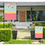 Easter Birdhouses Large Garden Flag - Single Sided (Personalized)