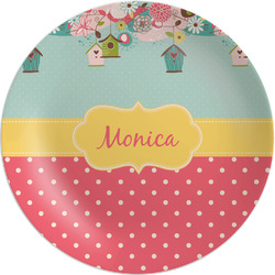 Easter Birdhouses Melamine Plate (Personalized)