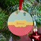 Easter Birdhouses Metal Ball Ornament - Lifestyle