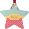 Easter Birdhouses Metal Star Ornament - Front