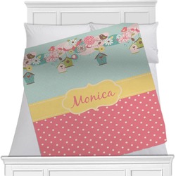 Easter Birdhouses Minky Blanket - 40"x30" - Single Sided (Personalized)