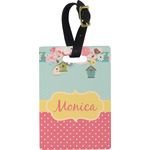 Easter Birdhouses Plastic Luggage Tag - Rectangular w/ Name or Text