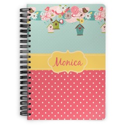 Easter Birdhouses Spiral Notebook - 7x10 w/ Name or Text