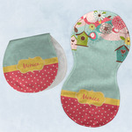 Easter Birdhouses Burp Pads - Velour - Set of 2 w/ Name or Text