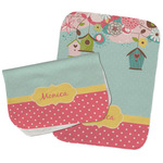 Easter Birdhouses Burp Cloths - Fleece - Set of 2 w/ Name or Text