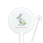 Easter Birdhouses 5.5" Round Plastic Stir Sticks - White - Single Sided (Personalized)