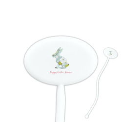 Easter Birdhouses 7" Oval Plastic Stir Sticks - White - Double Sided (Personalized)