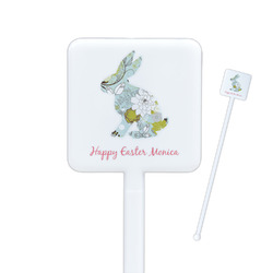 Easter Birdhouses Square Plastic Stir Sticks (Personalized)